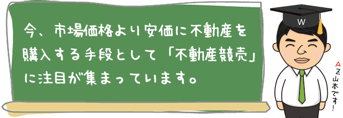 今、市場価格より安価に不動産を購入する手段として「不動産競売」に注目が集まっています。